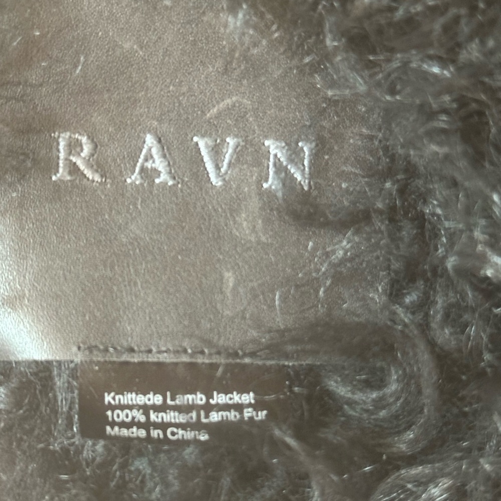 RAVN black 100% knitted lamb fur jacket size M - Picture 8 of 8